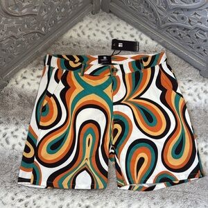 NWT! Standard Issue shorts large 70’s stripe rainbow paisley hippie vacation